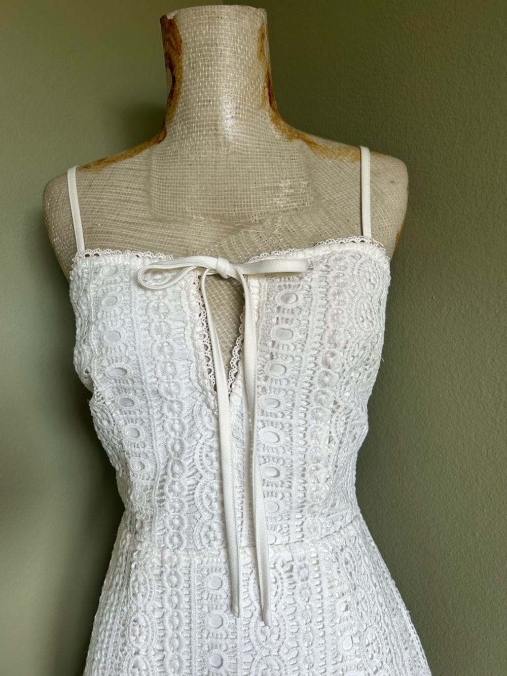 by the way Del Crochet Off-White Lace Mini Dress Sz S - Picture 4 of 9
